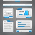 Web UI Controls Elements Gray And Blue On Dark Background Royalty Free Stock Photo