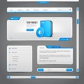 Web UI Controls Elements Gray And Blue On Dark Background Royalty Free Stock Photo