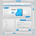 Web UI Controls Elements Gray And Blue On Light Background Royalty Free Stock Photo