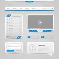 Web UI Controls Elements Gray And Blue On Light Background Royalty Free Stock Photo
