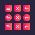 Web-ui-elements-hamburger-buttons-kit copy Royalty Free Stock Photo