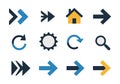 Web UI Icons: Arrows, Home, Gear, Refresh Royalty Free Stock Photo