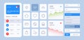 Web ui kit. Digital creativity graphics templates for online web navigation menu dividers search bars buttons user