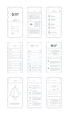 Web ui kit line. Wireframes for clean design projects websites minimalism app templates navigation buttons bars dividers