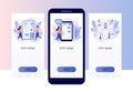 Web UI UX design. Mobile app development, application design, coding, web building concept. Screen template for mobile Royalty Free Stock Photo