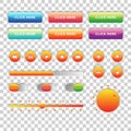 Web UI UX Music Elements Design set: Buttons, Switchers, Slider, loader