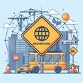 Web under construction transit signal. Vector Generative ai for illustrations Royalty Free Stock Photo