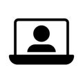 User laptop vector glyph flat icon Royalty Free Stock Photo