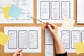 Web UX designer working on mobile app project Royalty Free Stock Photo