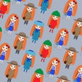 Vector girls pattern Royalty Free Stock Photo