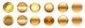 Web vector golden and bronze golden web buttons and round labels collection isolated on white background. Christmas Royalty Free Stock Photo