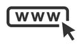 Web vector icon with arrow. Website icon with cursor on move Royalty Free Stock Photo