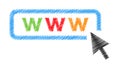 Web vector icon with arrow. Website icon with cursor on move Royalty Free Stock Photo