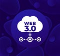 Web 3.0 or Web3 vector icon with cloud