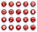 Web vector icons, set of silver metallic, chrome border internet buttons isolated on white background Royalty Free Stock Photo