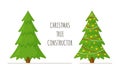 Vector illustration of the concept of decorating a Christmas tree. Royalty Free Stock Photo