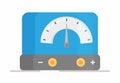 Vector illustration of an isolated ammeter. Ammeter Flat Style with Long Shadow Vector Isolated Element. Power measurement icon. a