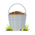 Vector illustration of an isolated waste bucket. set of garden composters for biodegradable natural biodegradable waste, organic d