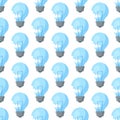 Vector illustration of a pattern of blue battered light bulbs. Light bulb full of ideas And creative thinking, analytical thinking