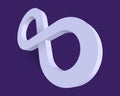 Velvet violet 3D Infinity Symbol on Dark violet Background. Endless Vector Logo Design. Concept of infinity Royalty Free Stock Photo