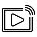 Web video player stream icon, outline style Royalty Free Stock Photo