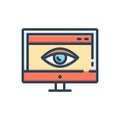 Color illustration icon for Web Visibility, pretense and show