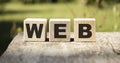 WEB website - text concept on wooden cubes