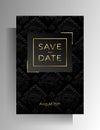 Wedding invitation design. Floral hand painted texture in black. Vector Royalty Free Stock Photo