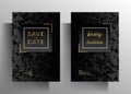 Wedding invitation template set. Elegant black design Royalty Free Stock Photo