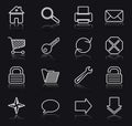 Web white on black icons Royalty Free Stock Photo