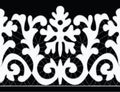 White Richelieu embroidery patterns on the black background