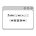 Web window. Enter passwors. Password Protection