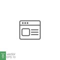 Web window icon line. Internet browser web page outline Royalty Free Stock Photo
