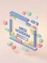 Web window interface built from colorful toy building blocks, symbolizing development Royalty Free Stock Photo