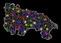 Web Wire Frame Map of La Rioja Spanish Province with Bright Light Spots Royalty Free Stock Photo