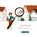 Woman searching a house Royalty Free Stock Photo