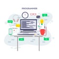 Software coding, programming languages, testing, debugging, web site, search engine seo Royalty Free Stock Photo