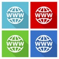 Web, www and internet icon set, flat design vector illustration in eps 10 for webdesign and mobile applications in four color Royalty Free Stock Photo