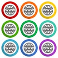 Web, www and internet vector icons, set of colorful flat design buttons for webdesign and mobile applications Royalty Free Stock Photo