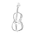 Line art cello musical instrument