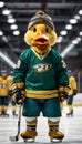 Webbed Warriors: Ducks Dive into Intense Ice Hockey Matches with Tenacious Spirit