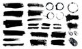 WebBrush strokes. Vector paintbrushes set. Grunge design elements. Rectangle text boxes, ink brush stroke. Dirty Royalty Free Stock Photo