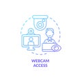 Webcam access blue gradient concept icon