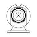 Webcam chat technology device in black and white Royalty Free Stock Photo