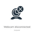 Webcam disconnected icon vector. Trendy flat webcam disconnected icon from computer collection isolated on white background. Royalty Free Stock Photo