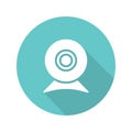 Webcam flat design long shadow icon Royalty Free Stock Photo