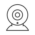 Webcam icon. Black linear camera icon. Vector webcam symbol Royalty Free Stock Photo