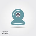 Webcam Icon in flat style isolated on grey background.