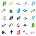 Webcam icons set, isometric style Royalty Free Stock Photo