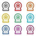 Webcam sign icon, color icons set